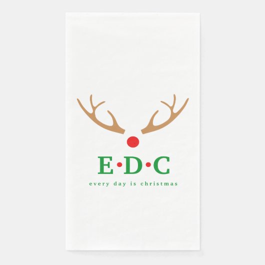 Serviette En Papier Every Day is Christmas Guest Towels (Devant)