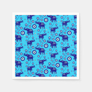 Serviette En Papier Evil Eye Elephant Bonne chance amulet motif
