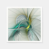 Serviette En Papier Évolution fractale, Art Abstrait Turquoise d'or (Devant)