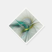 Serviette En Papier Évolution fractale, Art Abstrait Turquoise d'or (Coin)