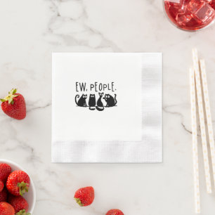 Serviette En Papier Ew Les Gens Drôles Chats Noirs Mignons