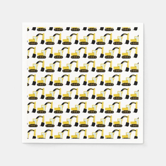 Serviette En Papier Excavadoras, fiesta de cumpleaños construcción (Devant)