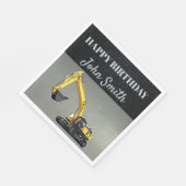 Serviette En Papier Excavator Construction Work Equipment Birthday  (Coin)