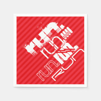 Serviette En Papier Exécuter ; Bandes rouges écarlates