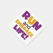 Serviette En Papier Exécuter Embrasser la vie violet jaune (Coin)