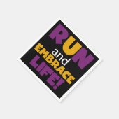 Serviette En Papier Exécuter Embrasser la vie violet jaune (Coin)