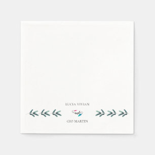 Serviette En Papier Exemple de calligraphie verte de forêt Mariage éco