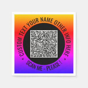 Serviette En Papier Exemple de Naples de texte personnalisé de code QR