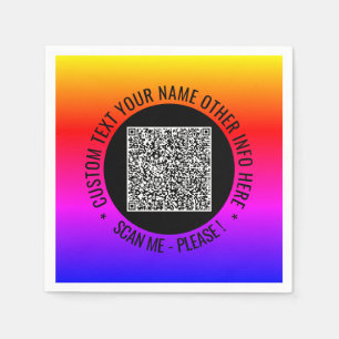 Serviette En Papier Exemple de Naples de texte personnalisé de code QR