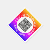 Serviette En Papier Exemple de serviettes de code QR avec du texte per (Coin)