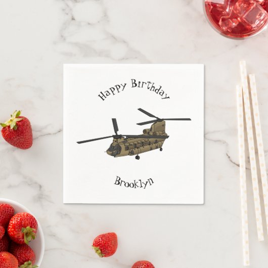 Serviette En Papier Exemple d'hélicoptère militaire Chinook (En situation)