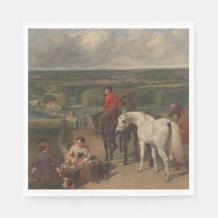 Serviette En Papier Exercice des chevaux royaux (art équin)
