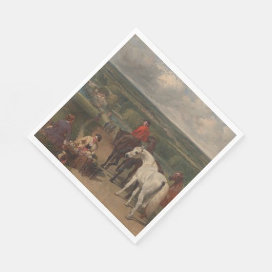 Serviette En Papier Exercice des chevaux royaux (art équin) (Coin)