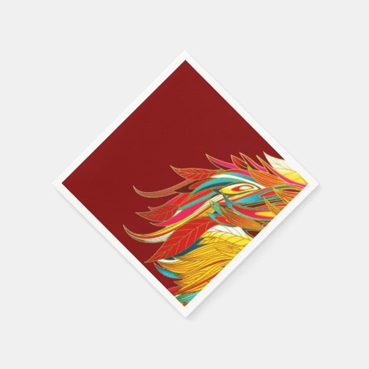 Serviette En Papier Exotic Feathers Red (Coin)