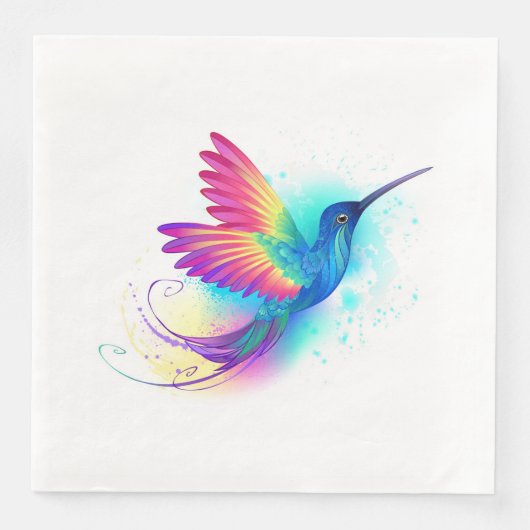 Serviette En Papier Exotic Rainbow Hummingbird (Devant)