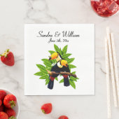 Serviette En Papier Exotic Toucan Duo Nom et date (En situation)