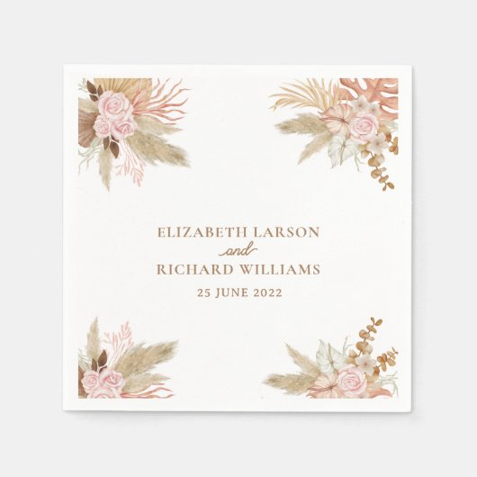 Serviette En Papier Exotique moderne Boho Mariage tropical (Devant)