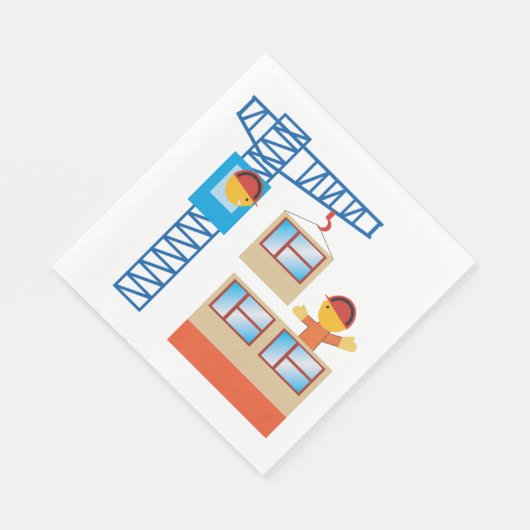 Serviette En Papier Exploitant De Grue Et Travailleur De Construction (Coin)