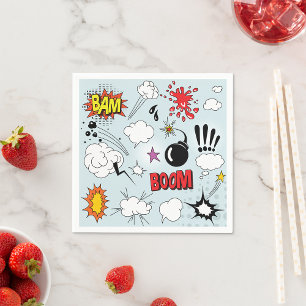 Serviette En Papier Explosion de Bande Dessinée Rétro Pop Art