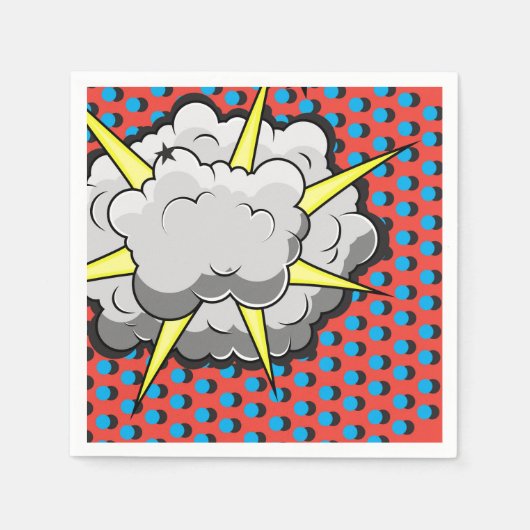 Serviette En Papier Explosion de style comique pop art (Devant)