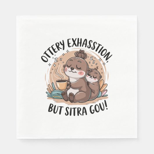 Serviette En Papier Expression de l'Otterie mignonne Sloth et Baby (Devant)