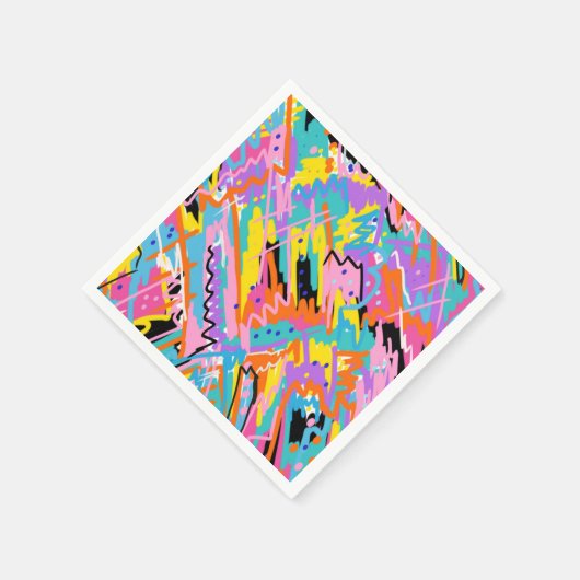 Serviette En Papier Expression Joyeuse Impression Abstraite (Coin)