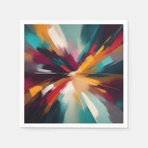 Serviette En Papier Expressive Colorée Brush Stroke