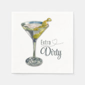 Serviette En Papier Extra Dirty Martini Cocktail Napkin (Devant)