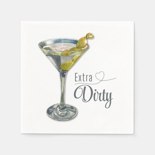 Serviette En Papier Extra Dirty Martini Cocktail Napkin (Devant)