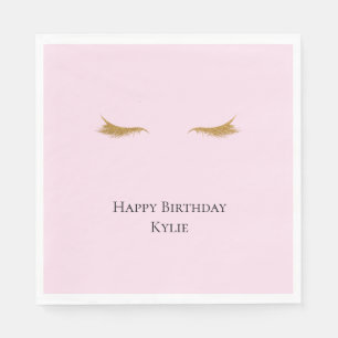 Serviette En Papier Eyelashes de Parties scintillant de Glam en or ros