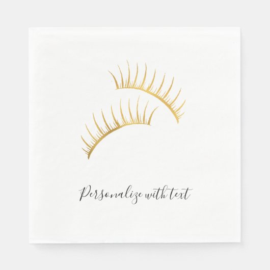 Serviette En Papier Eyelashes Glam Or (Devant)