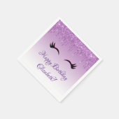 Serviette En Papier Eyelashes noir élégant et Parties scintillant viol (Coin)
