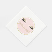 Serviette En Papier Eyelashes Noir Rose Or Glitzy (Coin)