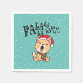 Serviette En Papier Fa La La La La Christmas Chant Chien | Napkin (Devant)