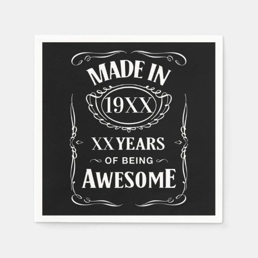 Serviette En Papier Fabriqué dans l'année XX ans d'être un anniversair (Devant)