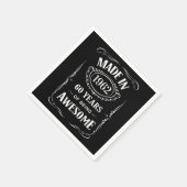 Serviette En Papier Fabriqué en 1962 60 ans d'être génial anniversaire (Coin)