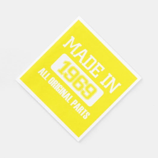 Serviette En Papier Fabriqué En 1969 Toutes Pièces D'Origine (Coin)