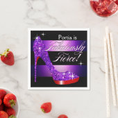 Serviette En Papier Fabulement Fierce Glittery Stiletto Frappe violet (En situation)
