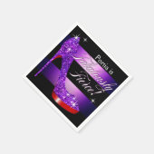 Serviette En Papier Fabulement Fierce Glittery Stiletto Frappe violet (Coin)