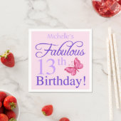 Serviette En Papier Fabuleux 13e anniversaire pour les filles (En situation)