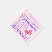 Serviette En Papier Fabuleux 13e anniversaire pour les filles (Coin)