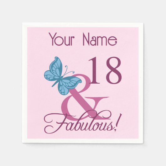 Serviette En Papier Fabuleux 18e anniversaire (Devant)