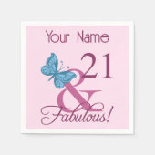 Serviette En Papier Fabuleux 21e anniversaire (Devant)