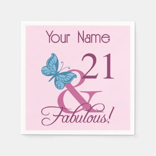 Serviette En Papier Fabuleux 21e anniversaire (Devant)