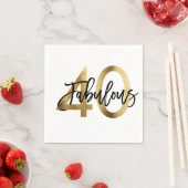 Serviette En Papier Fabuleux 40e | Anniversaire d'or chic moderne (En situation)