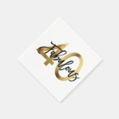 Serviette En Papier Fabuleux 40e | Anniversaire d'or chic moderne (Coin)