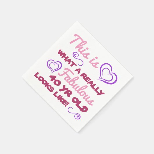 Serviette En Papier Fabuleux 40e anniversaire pour les femmes (Coin)