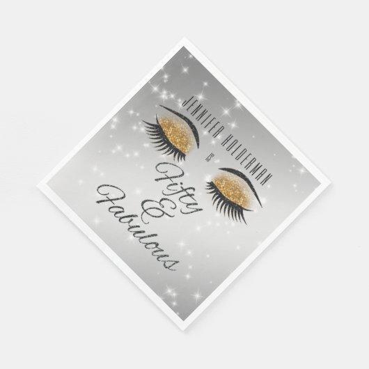 Serviette En Papier Fabuleux 50 Black Gold Glam Eyes Papier serviettes (Coin)