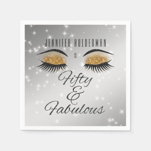 Serviette En Papier Fabuleux 50 Black Gold Glam Eyes Papier serviettes (Devant)