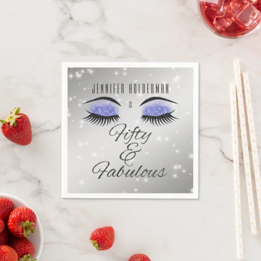 Serviette En Papier Fabuleux 50 Black Periwinkle Glam Eyes serviettes (En situation)